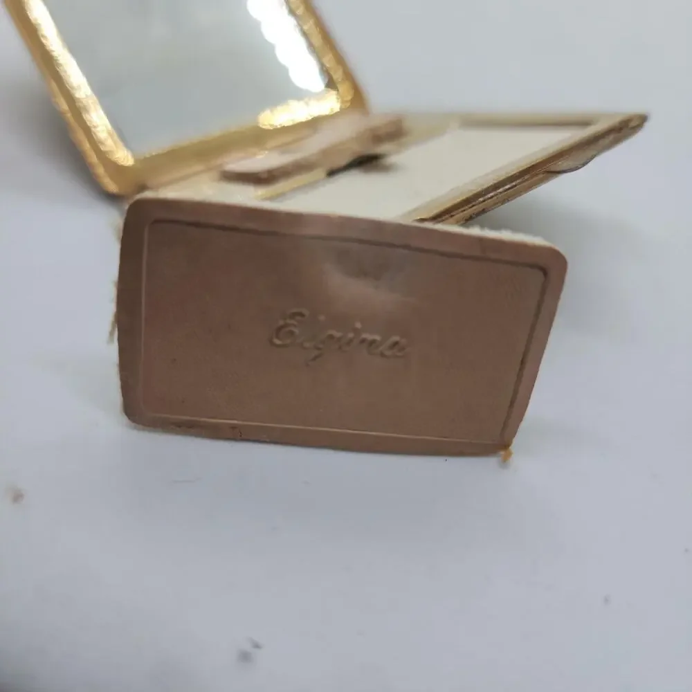 Vintage Elgin Silhouette Lady Powder Compact Mirror Original Makeup Art Deco